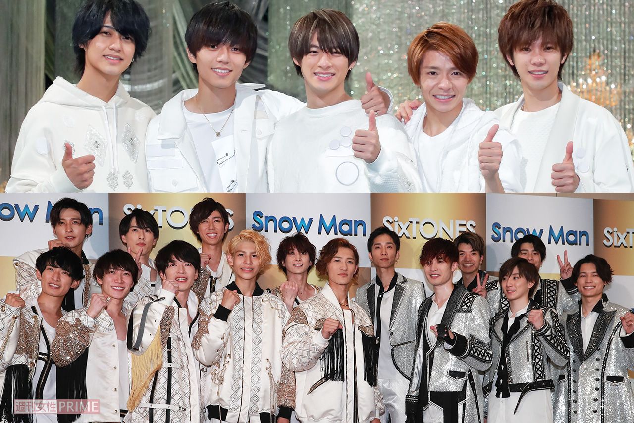 King & Prince（上）とSnow Man、SixTONES