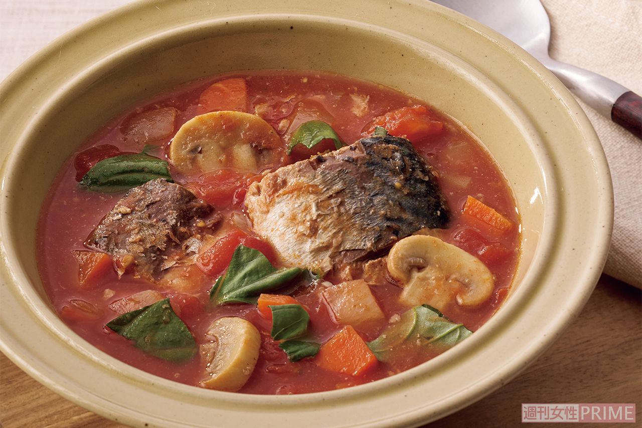 さば缶のミネストローネ風