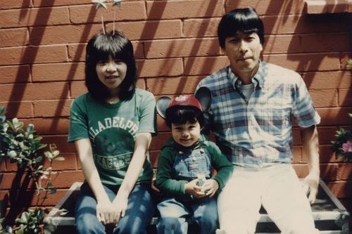 息子の冬馬さんと家族3人で