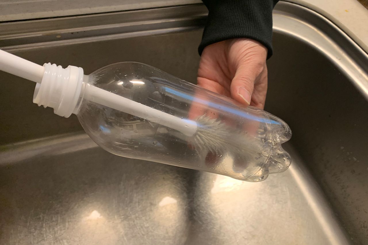 ブラシがスリムでペット洗いもラク！