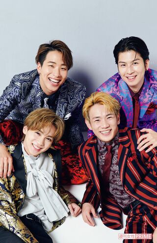 THE RAMPAGE　From EXILE TRIBE、左上から時計回りに陣、長谷川慎、浦川翔平、吉野北人　撮影／山田智絵