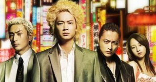  四番バッターばかりの豪華キャスト 映画『新宿スワン』(5月30日全国ロードショー) 出演：綾野剛　山田孝之　沢尻エリカ　伊勢谷友介 (c)2015「新宿スワン」製作委員会