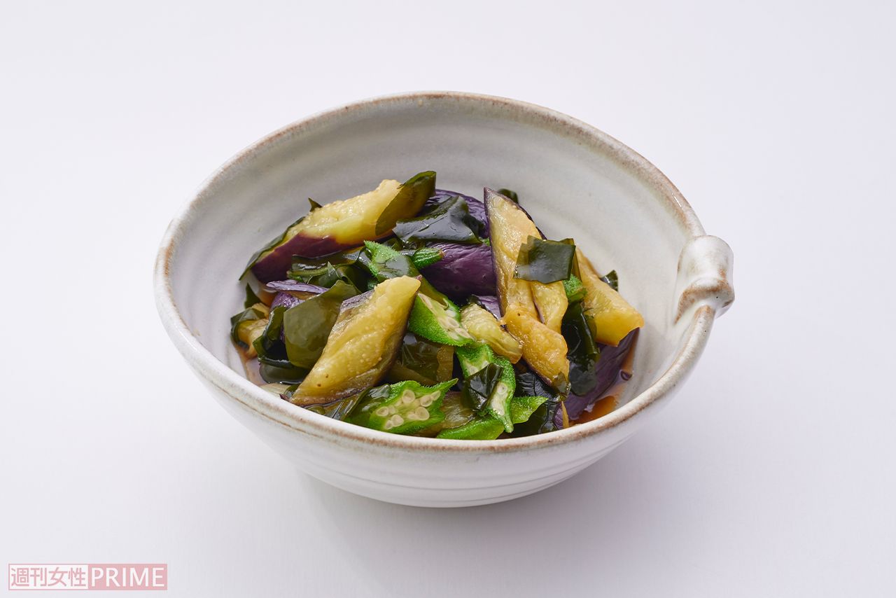 わかめとなすの甘酢あえ　調理・スタイリング／寺島モエカ