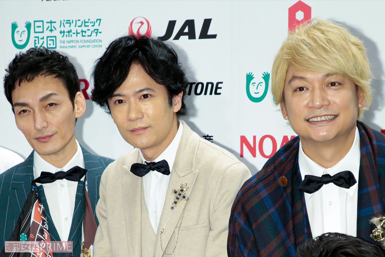 昨年末から地上波のテレビ番組に連日出演していた元SMAPの3人（左から）草なぎ剛、稲垣吾郎、香取慎吾