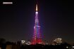 2020年12月28日にライトアップされた“SMAP使用”の東京タワー/撮影・北村史成