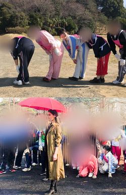 『Missデビル』の撮影に参加した容疑者（上）。菜々緒とも共演（ともに番組公式インスタグラムより、編集部一部加工）