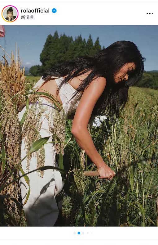 「傷だらけになるよ」と心配されるほど、常識では考えられない格好で農作業に勤しむ（本人インスタグラムより）