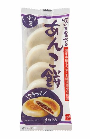 【カルディおすすめ商品（2/20）】もへじ焼いて食べるあんこ餅小倉4枚入り／267円　※画像をクリックするとAmazonの商品ページにジャンプします。