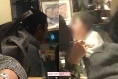 向き合うように席についたパンサー尾形（左）と妻のあいちゃん（右）