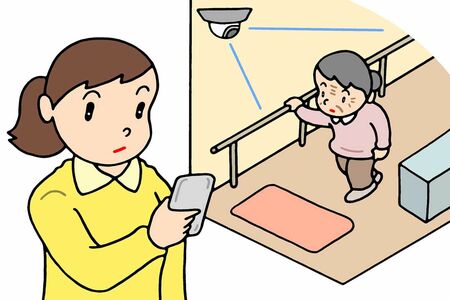 カメラで親を見守る（イラストはイメージです）