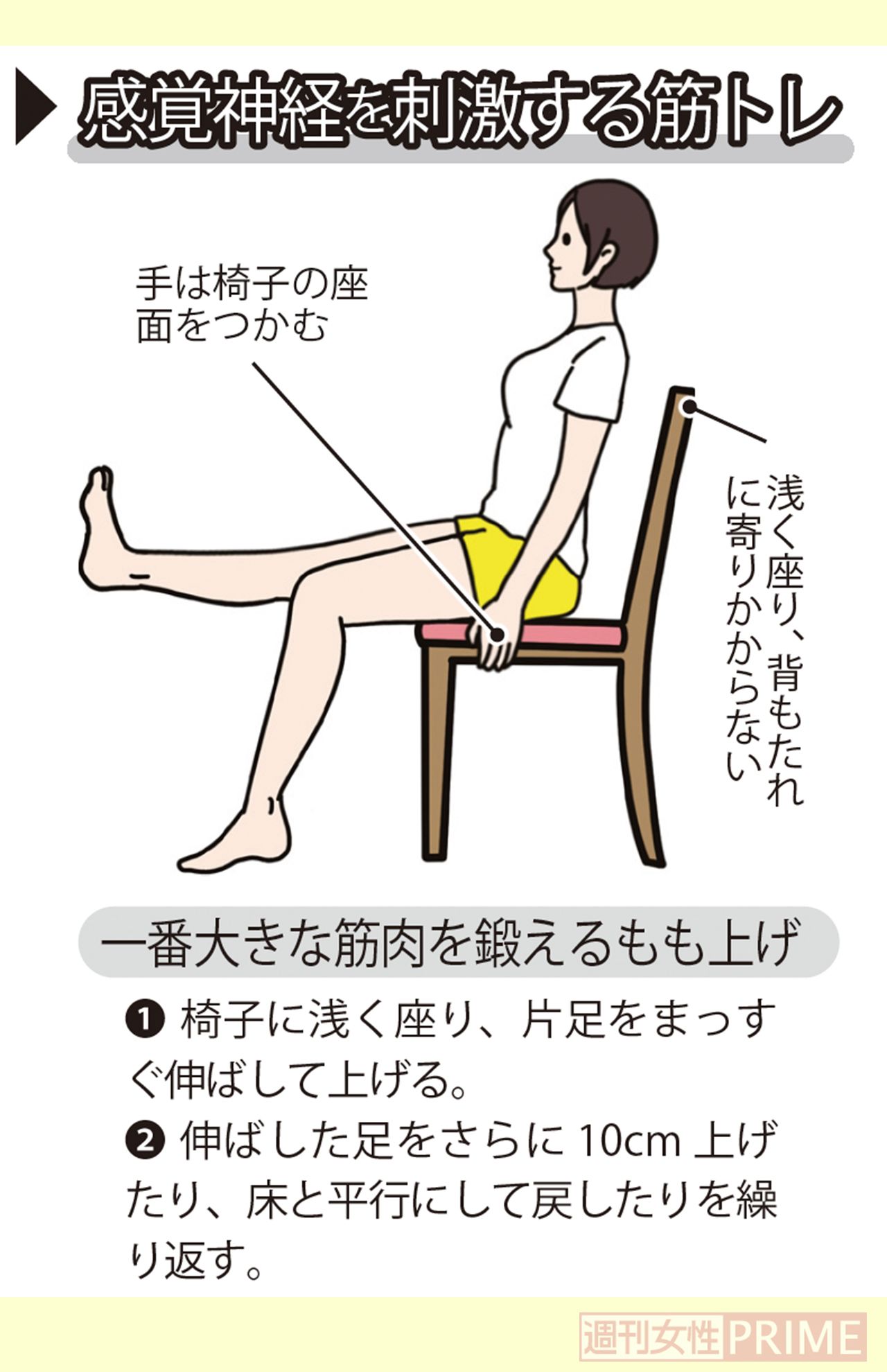 感覚神経を刺激する筋トレ「もも上げ」