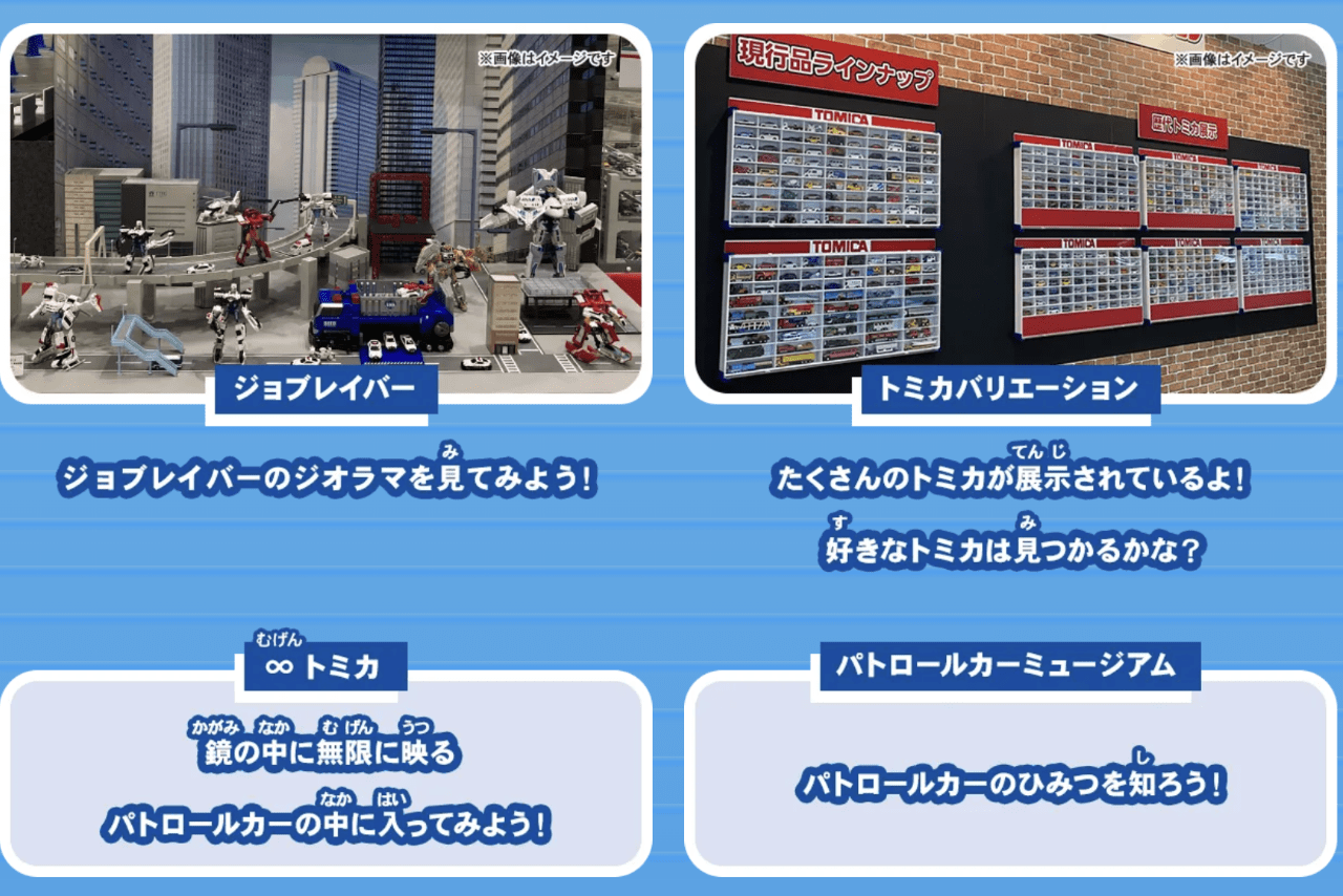 ファンにはたまらない展示ゾーン（トミカ博in大阪公式サイトより）