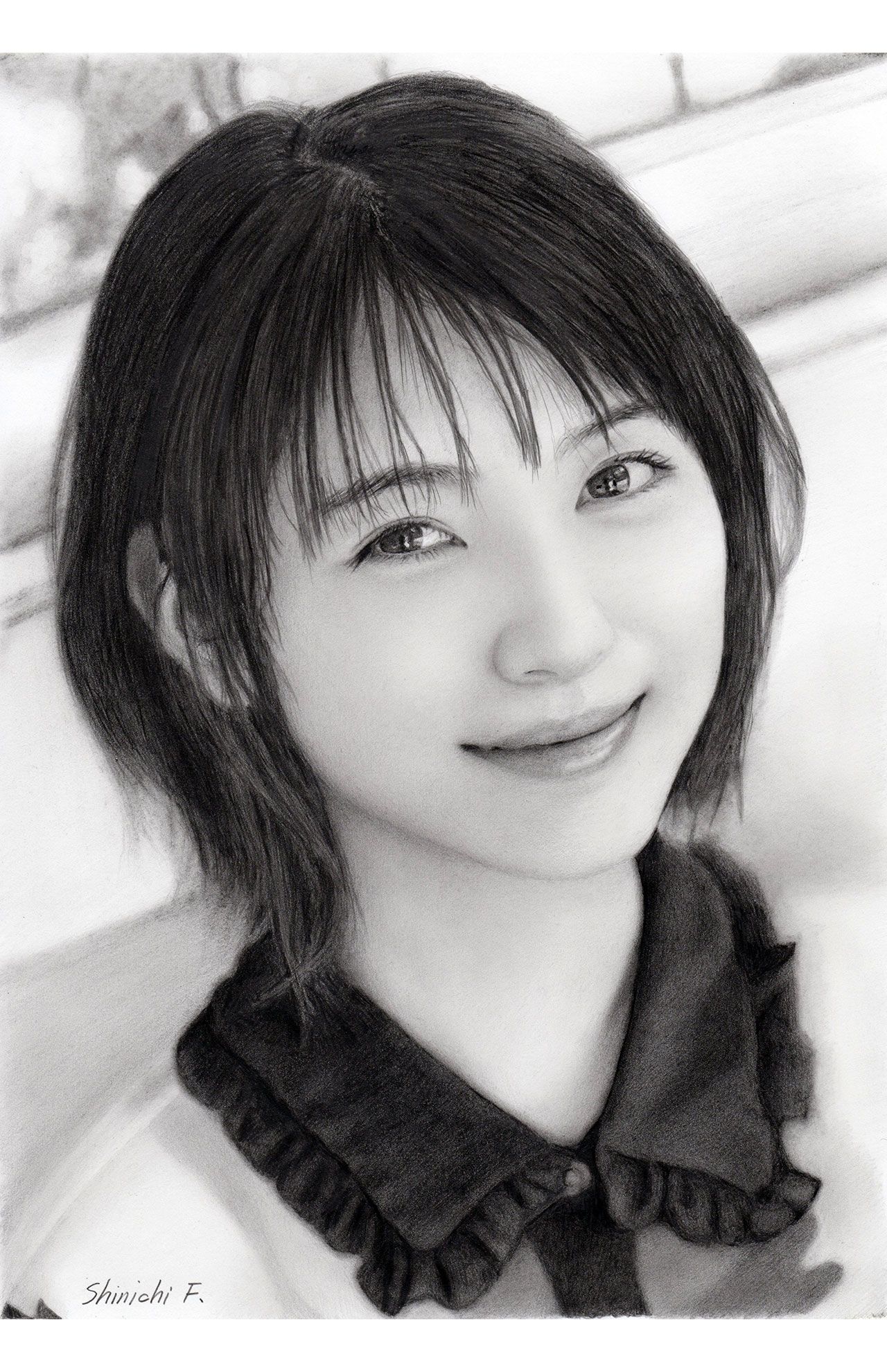 浜辺美波（鉛筆画）