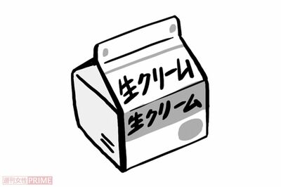 生クリーム/飽和脂肪酸26.28g（100gあたり）（イラスト／上田英津子）