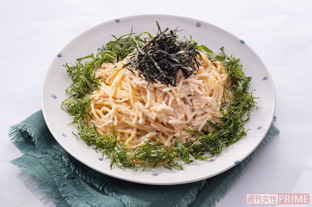 えのき入りたらこスパ／522kcal（撮影／廣瀬靖士）