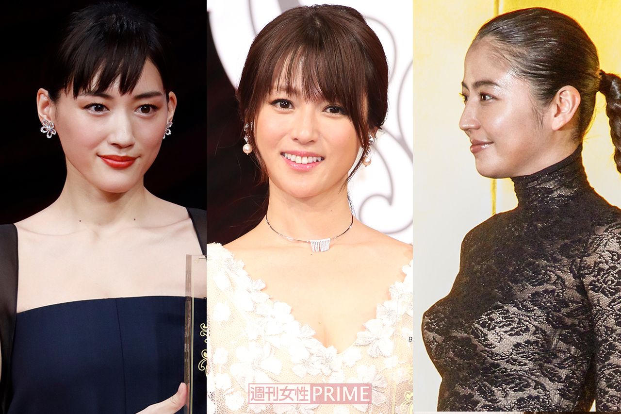 写真左から綾瀬はるか、深田恭子、長澤まさみ。「理想のバスト」ナンバーワンは!?