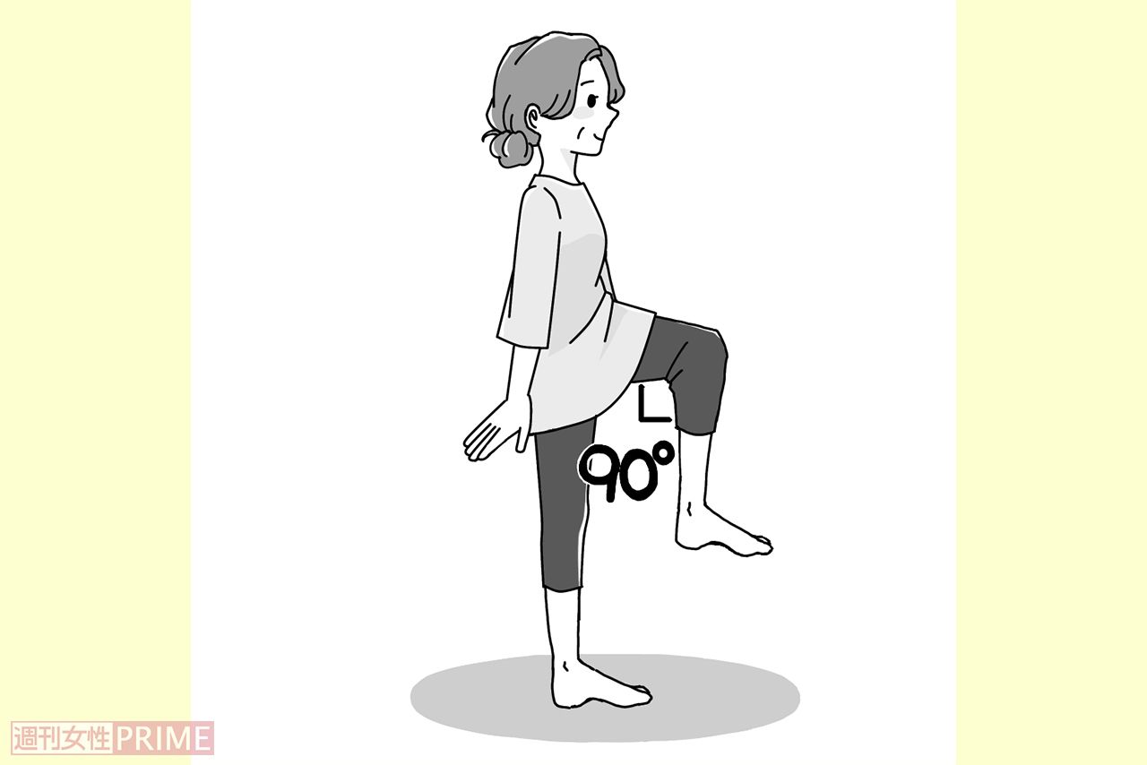 片足立ちで脳の運動スイッチを刺激　イラスト／青井亜衣