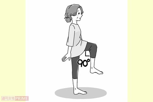 片足立ちで脳の運動スイッチを刺激　イラスト／青井亜衣