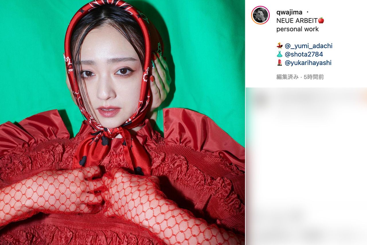 別居報道前日に桑島智輝氏が投稿した安達の作品（公式インスタグラムより）