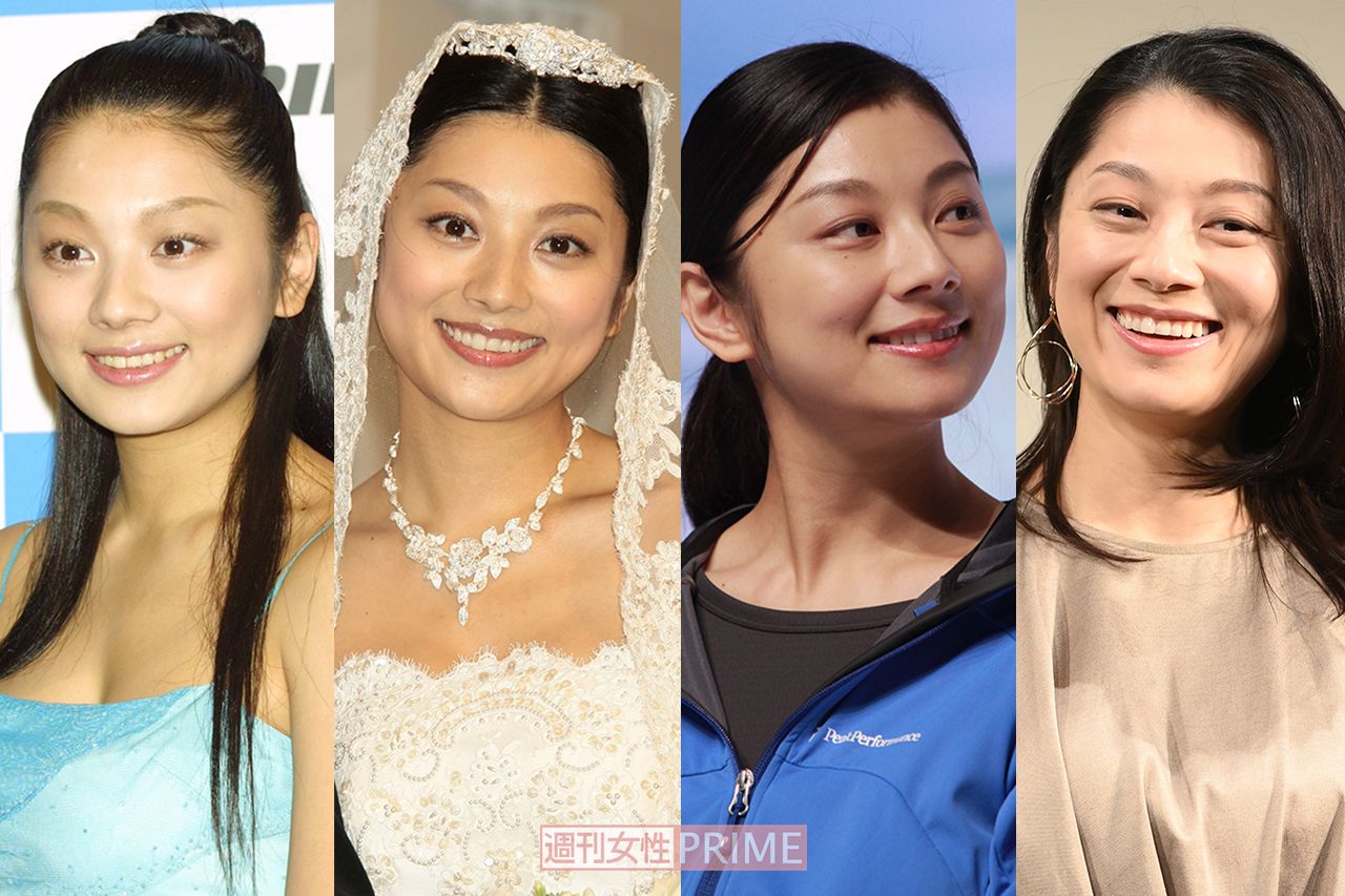 小池栄子（写真左から'03年・23歳、'08年・28歳、'12年・32歳、'21年・40歳）