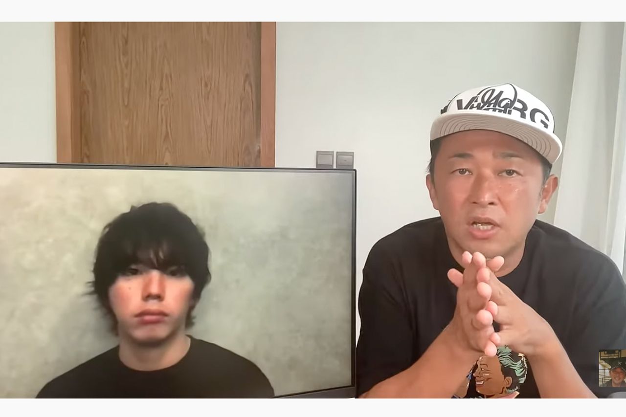 Hiroと緊急対談を行ったガーシー（東谷氏のYouTubeチャンネルより）