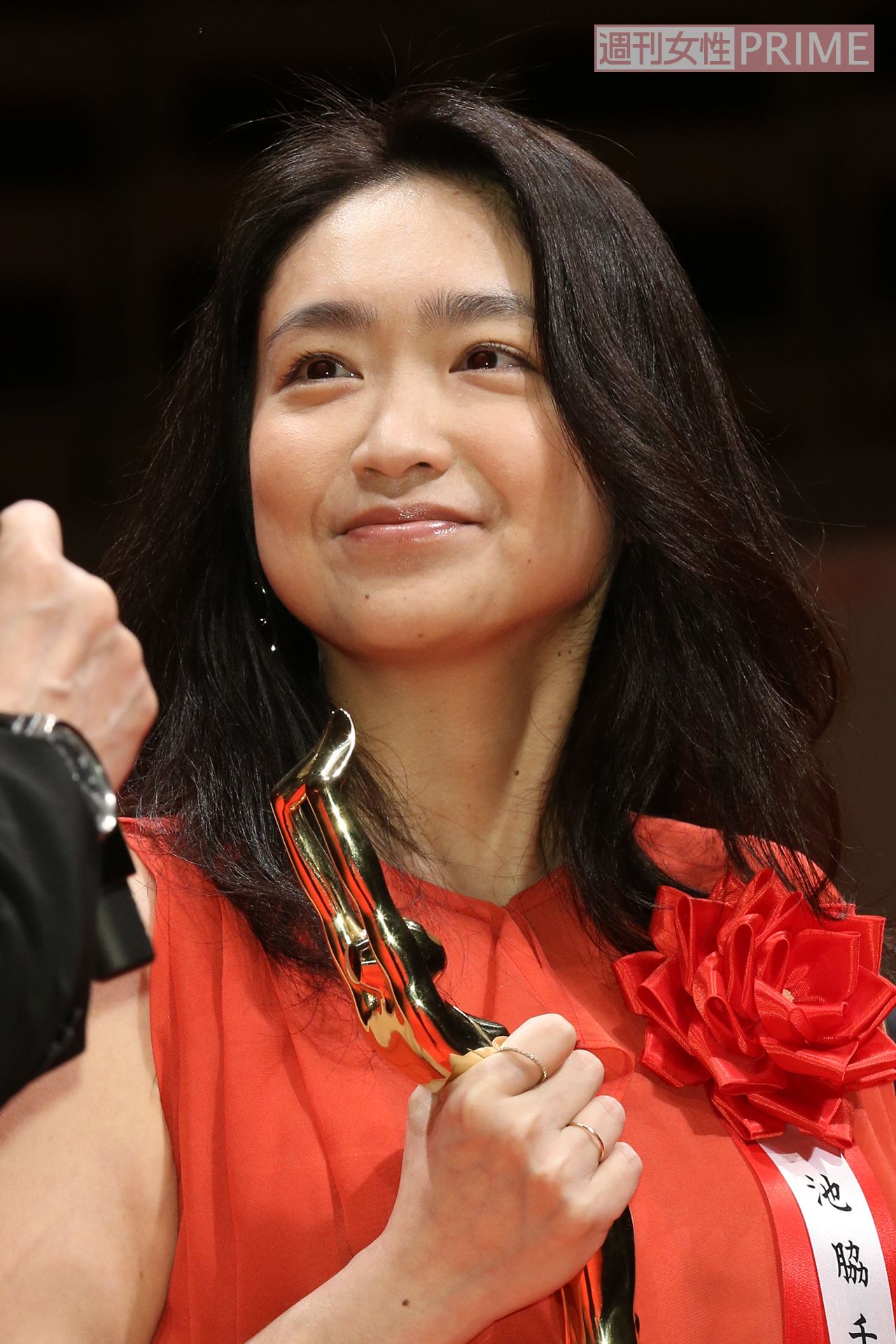 映画『半世界』で毎日映画コンクール・女優助演賞を受賞した池脇千鶴（2020年）