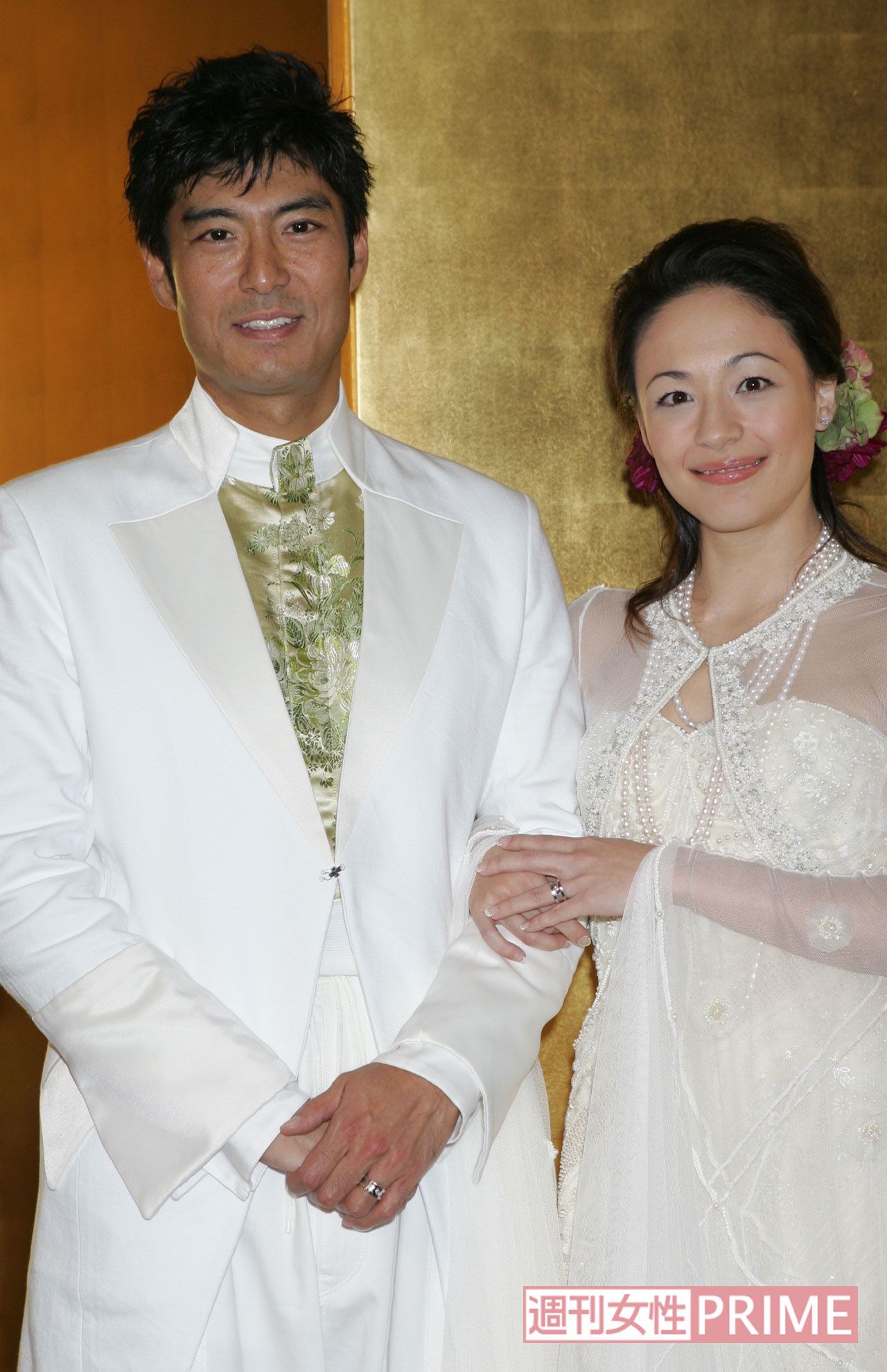 高嶋政宏とシルビア・グラブの結婚披露宴にて（'05年）