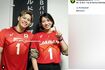 バレーボール日本代表の西田有志と古賀紗理那(『VolleyballWorld』インスタグラムより)