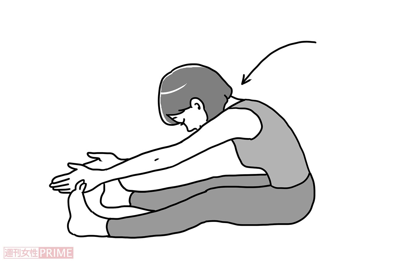 STEP2：背骨ストレッチ（2）イラスト／赤松かおり