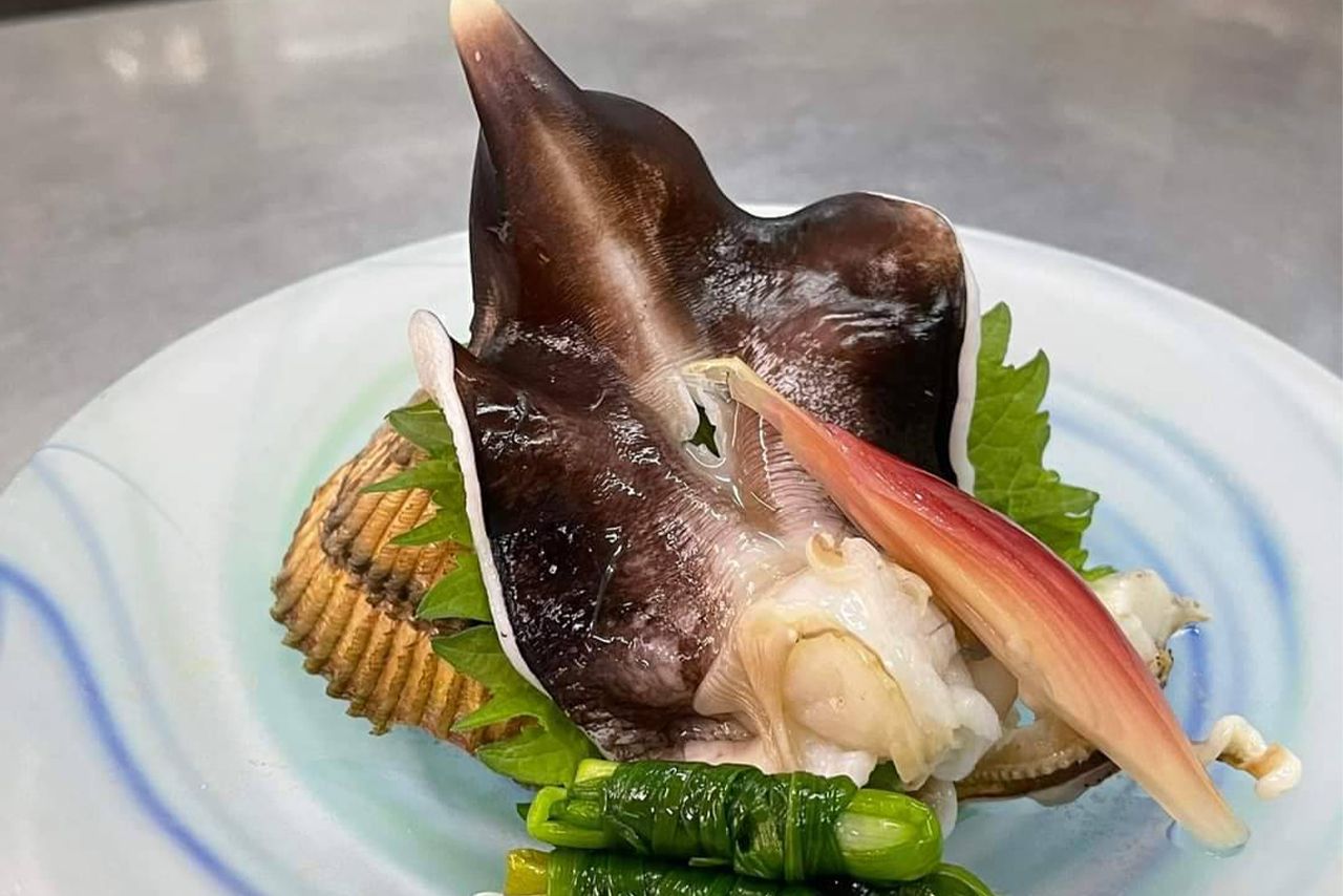 女性の手のひらほどもある巨大さ。茗荷が小さく見える！