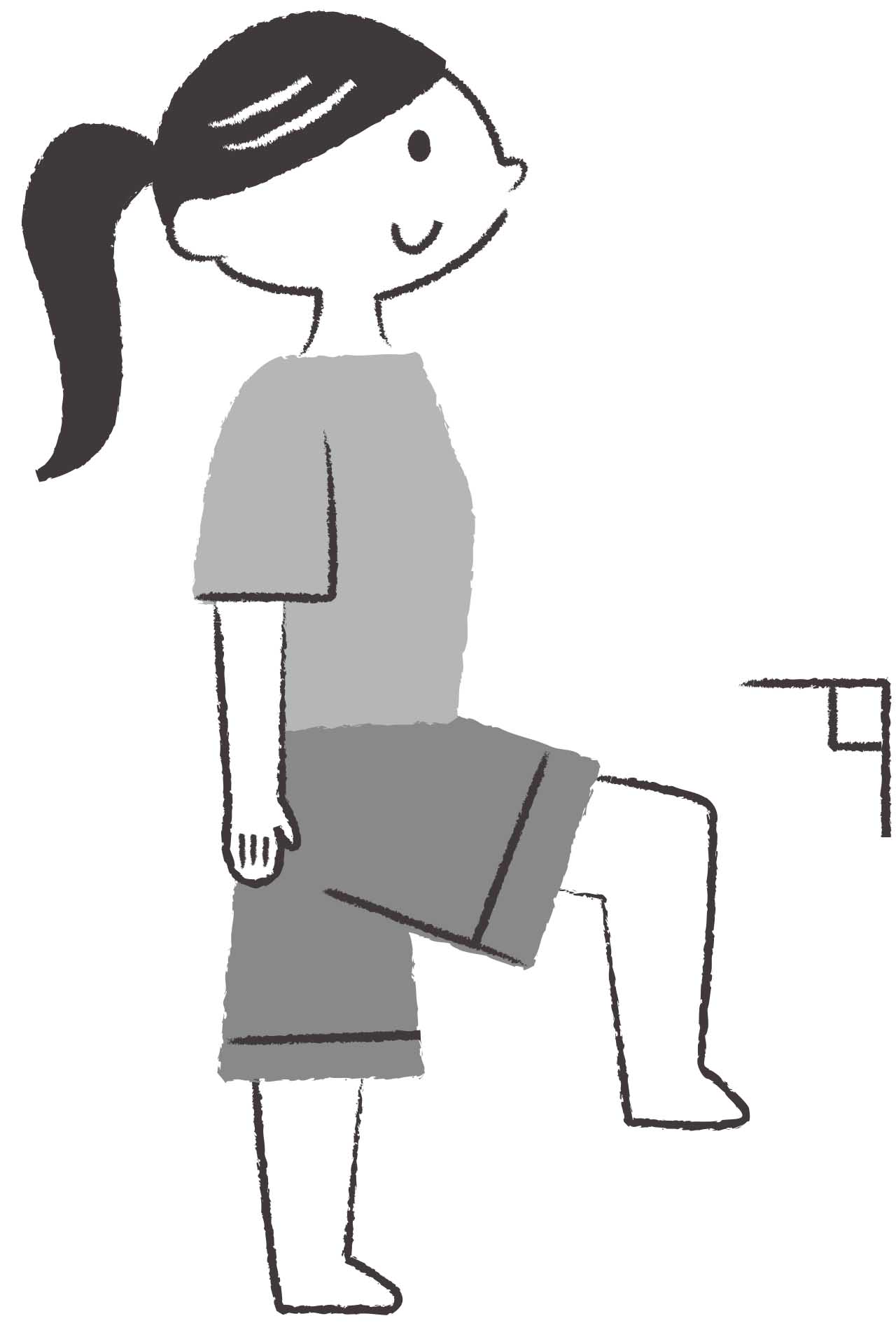 ふらつきがち・踏ん張りがきかない人におすすめ「片脚立ち」トレ（イラスト/石山綾子）