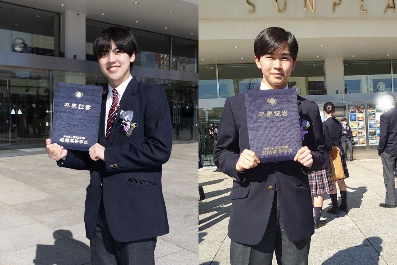 '23年3月に堀越高校を卒業した同級生の『パンダドラゴン』なぎ（左）と鈴木福（どちらも本人Xより）
