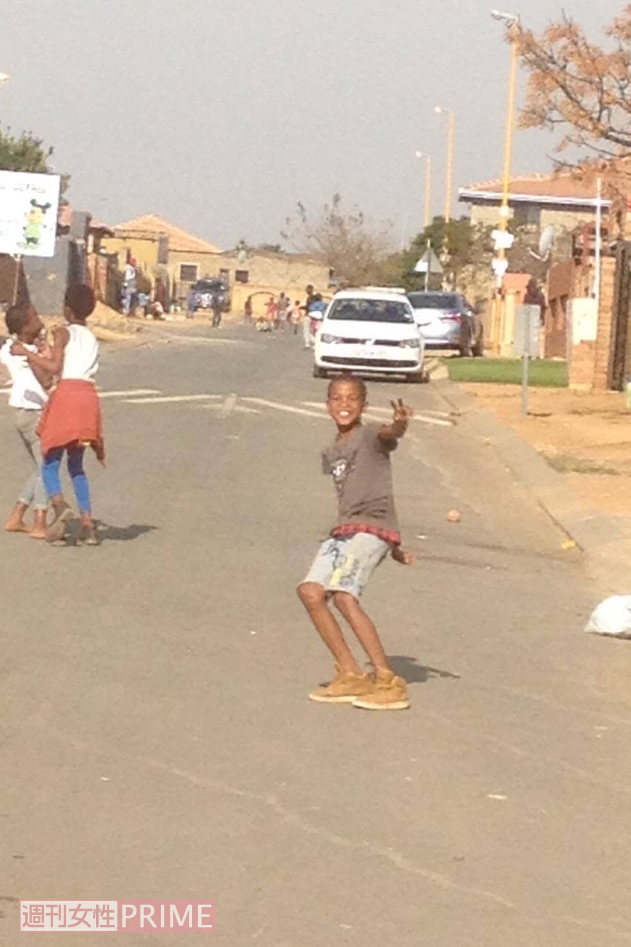 ヨハネスブルグ国際空港の北にあるテンビサという旧黒人居住区内（高達潔さん提供写真）