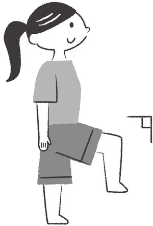 ふらつきがち・踏ん張りがきかない人におすすめ「片脚立ち」トレ（イラスト/石山綾子）