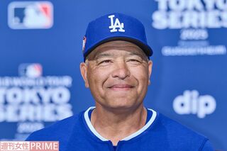2025年3月14日、日本に帰国して会見に参加したロサンゼルス・ドジャースのロバーツ監督