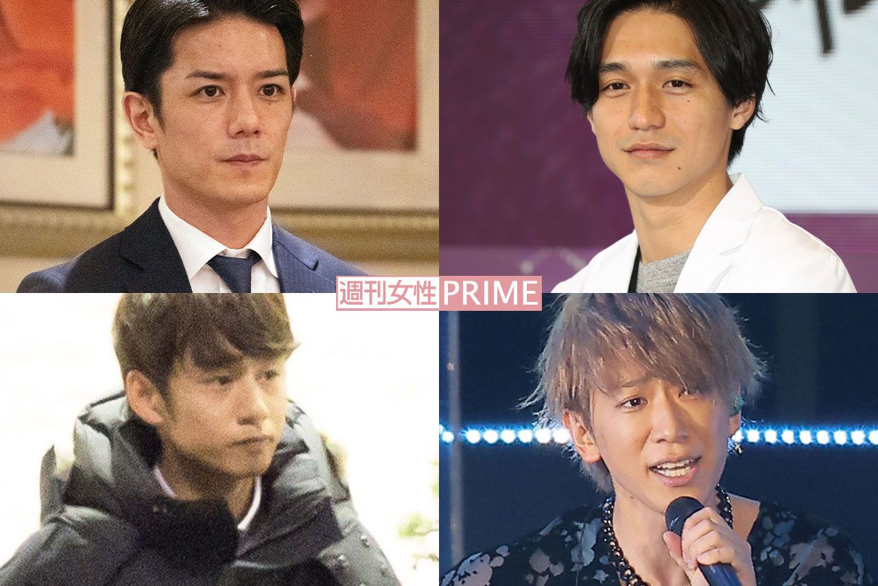 左上から時計回りで滝沢秀明、錦戸亮、小山慶一郎、中丸雄一