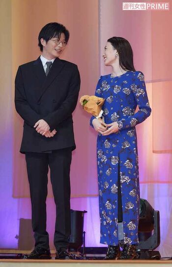 映画『そして、バトンは渡された』で初共演を果たした田中圭と永野芽郁（2021年10月5日、『週刊女性』写真班撮影）