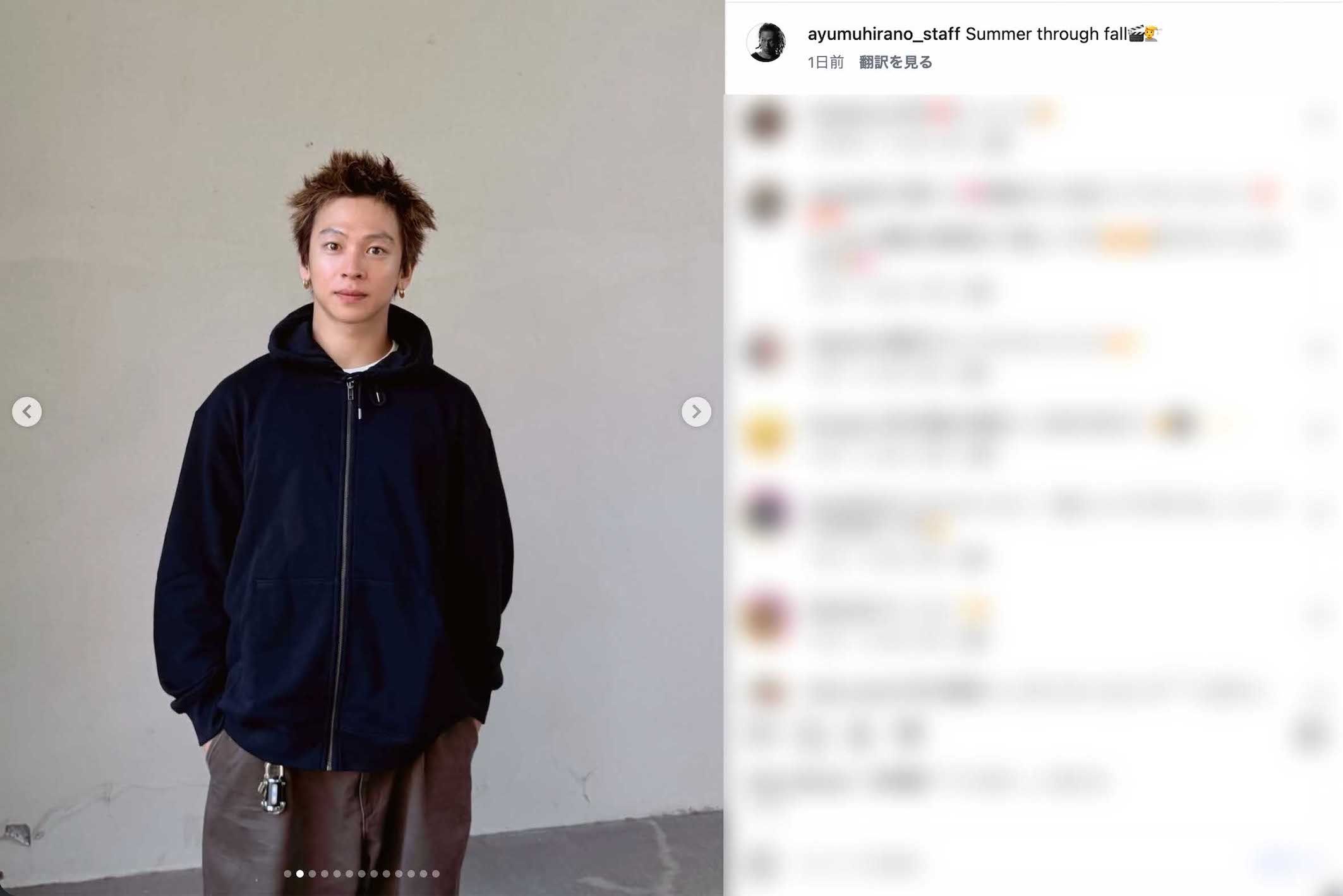 ドレッドヘアから短髪に大変身した、スノーボード男子ハーフパイプ金メダリストの平野歩夢（スタッフ公式インスタグラムより）