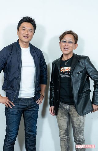 原田龍二と、個人事務所の社長兼マネージャーである森卓一さん　撮影／佐藤靖彦