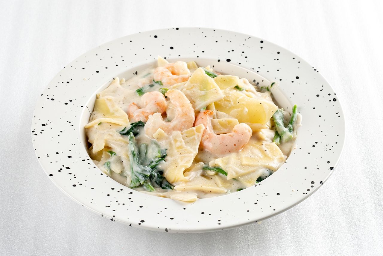 濃厚な『クリームパスタ』がおすすめ。