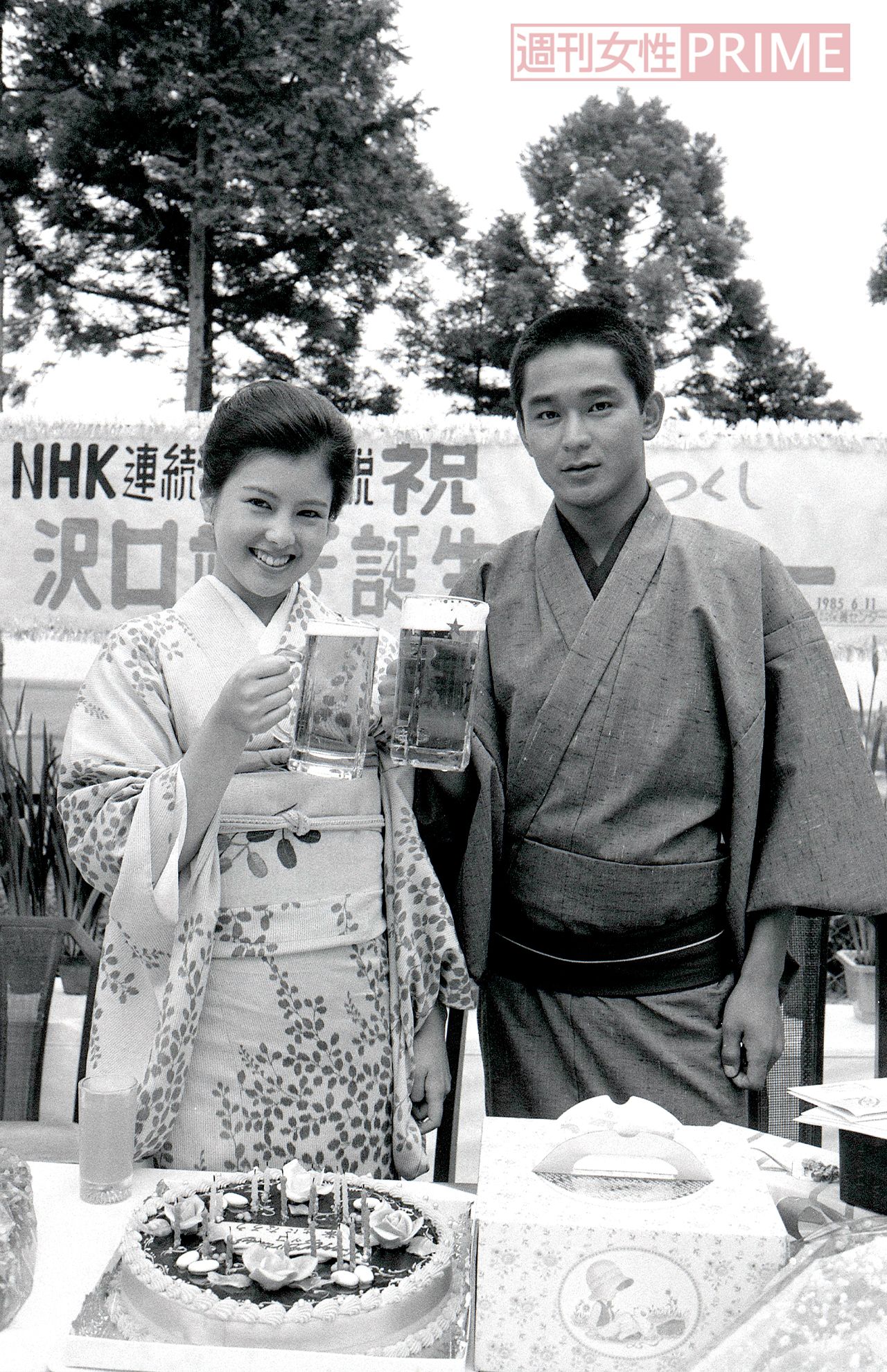 '85年６月、『澪つくし』のロケ先で沢口靖子の誕生日祝いを