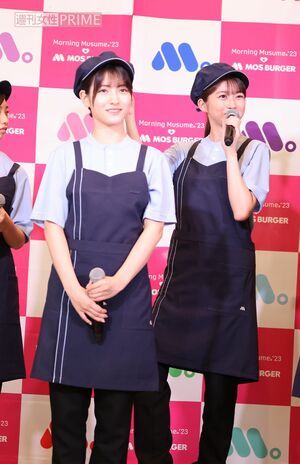 2023年、イベントで共演したモーニング娘。時代の北川莉央と牧野真莉愛