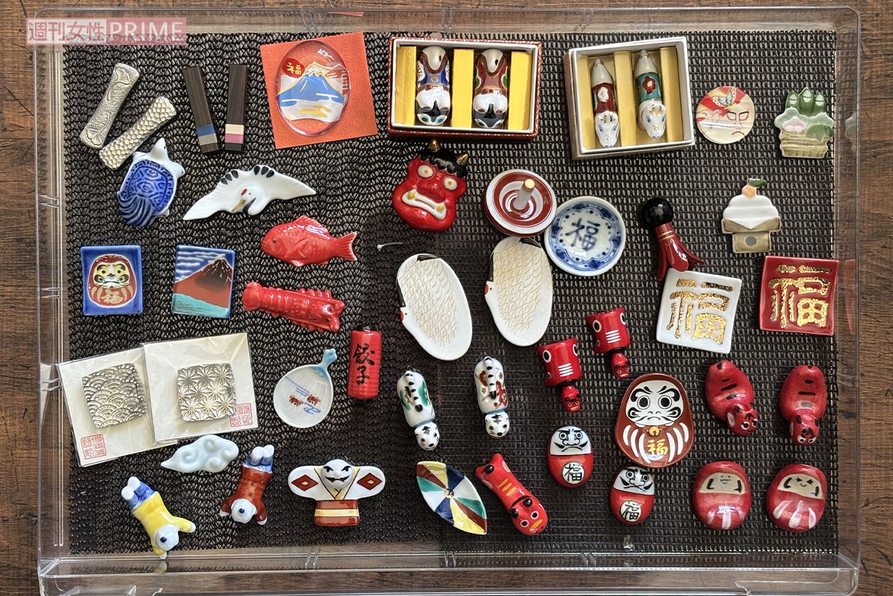伊岡瞬さんの箸置きコレクション　写真提供／伊岡瞬