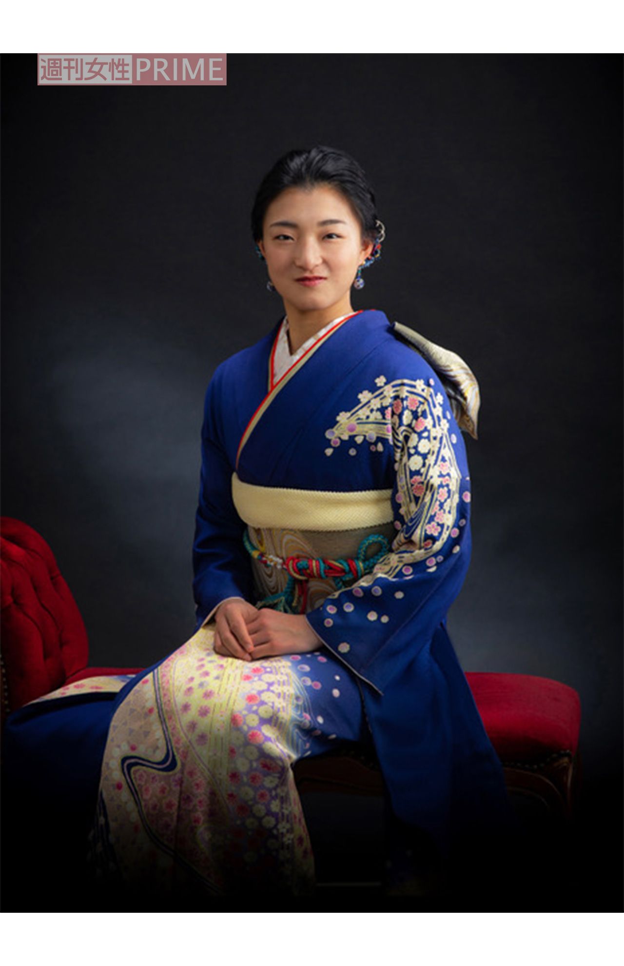 コロナ禍で式典が行われなかったものの、青い振り袖姿の坂本花織