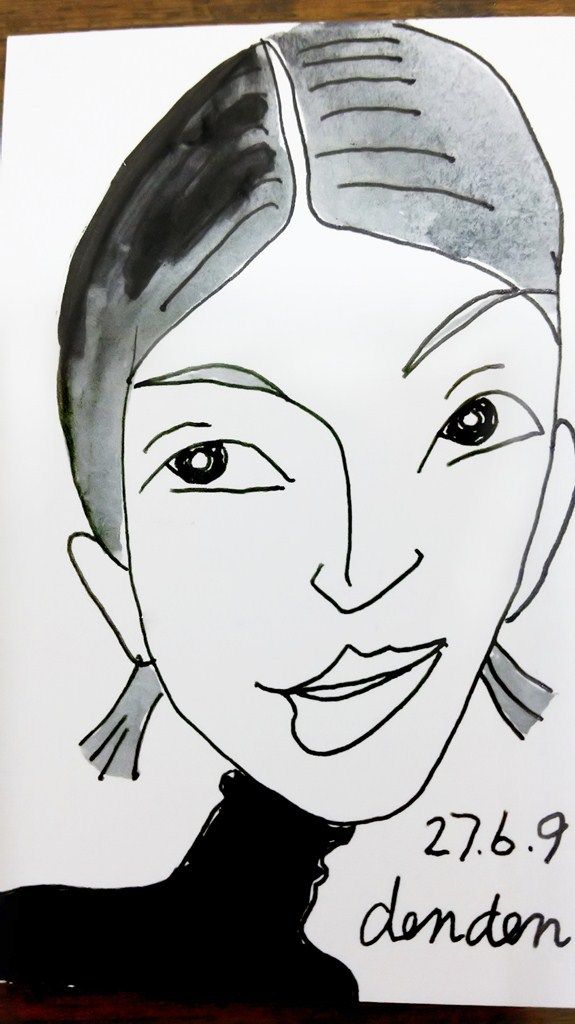 でんでんいわく「似顔絵はいいところ8割、悪いところ1割、不明瞭なところ1割」