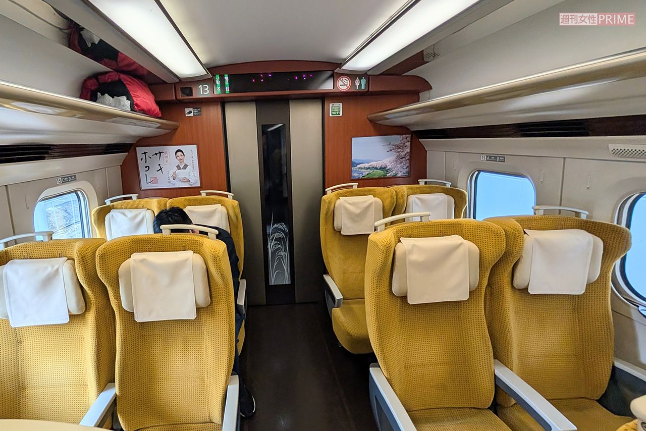 秋田新幹線の車内　撮影／編集部