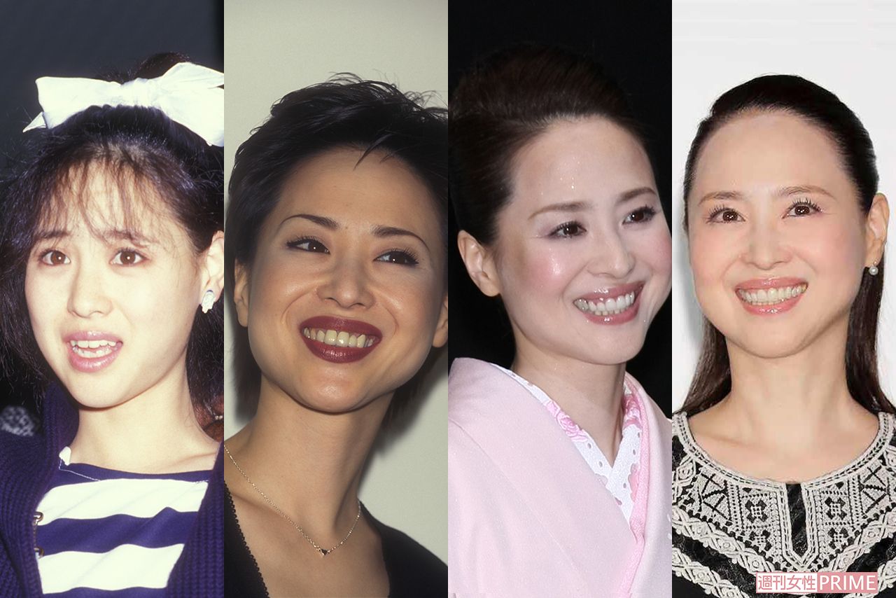 松田聖子（左から1987年・25歳、1997年・35歳、2009年・47歳、2017年・55歳）
