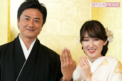 '21年11月22日、神前結婚式を行う原田龍二と原田愛