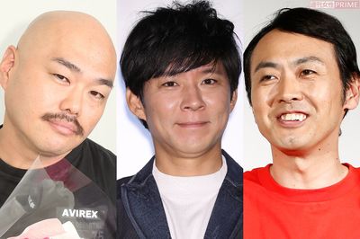 抱かれたくない男ランキング2位・クロちゃん（写真左）、1位・渡部建（中央）、3位・田中卓志（右）