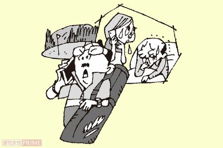 「休みの日はゴルフに行くから」と休日の臨時往診をいやがる在宅医も！イラスト／小島サエキチ